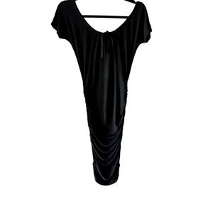 Black Ruched Betsey Johnson Midi Dress XS